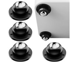 4 stuks Meubelwielen - Zwenkwielen - Zwenkwiel - Draagbare meubelwielen - Transportwielen - Wieltjes - Meubels zelfklevend - Kleine meubelwielen - Geschikt voor meubelbodems en opbergdozen - Zwart - 40mm