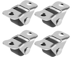 4 stuks Meubelwielen - Zwenkwielen - Zwenkwiel - Draagbare meubelwielen - Transportwielen - Wieltjes - Meubels zelfklevend - Kleine meubelwielen - Geschikt voor meubelbodems en opbergdozen - Zilver - IJzer