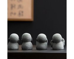 4 Stuks Mini Beeldjes voor Thuis - Tafelfiguren, Decoratie Sculpturen en Kunsthandwerk voor Kamers en Bureaus