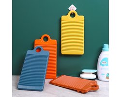 4 stuks Mini Washboard Plastic Non-slip Washing Hand Wash Board，for Household，31*16cm（Geel + Oranjerood + Oranje + Marineblauw）