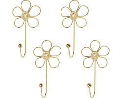 4 stuks - Ophanghaken - Kledingwinkel ijzeren bloemenhaak muur - creatieve kapstokhaak - muurhaak om kleding op te hangen - Elegant - Ophanghaak - bloemen - creatieve muurhaak - kan sjaals, handdoeken, sleutels, tassen en hoeden ophangen