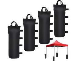 4 stuks - Partytent gewichten - Ballastzakken - Zandzakken - ballastzakken - Zandzakken van Oxford-stof - Lichtgewicht en draagbaar - Kunnen worden gevuld met zand of stenen - Geschikt voor tuinpaviljoens, tenten en parasols - Zwart