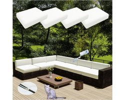 4 stuks patio kussenslopen met rits, waterdichte patio sofa kussenhoes patio zitkussen stofdicht binnen buiten patio rotan meubelhoes (wit, 50 x 45 cm)
