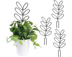 4 Stuks - Plantensteun - Plantenstandaards - Plantenstok - Decoratief Klimplantenrek - 31.5*14.5cm - Zwart - Kunststof - Monstera plantenstandaards - Voor kamerplanten en klimplanten - Plantenstamstandaards - Anti-doorzakstandaards - Duurzame