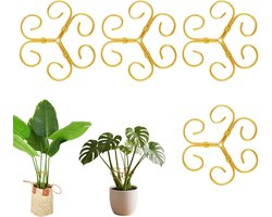 4 stuks - Plantensteunring - Plantensteunen metaal - Planten steunen tuin - voor Kamerplanten Monstera en Paradijsvogelplant - 10,5cm - Goud