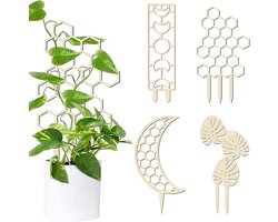4 Stuks - Plantenstok - Plantenrek Buiten - Bamboe rek - Plantensteun bamboo - Plantenklimrek - Klimrek voor Planten - Must Have voor in de Tuin - Bladvormige Plantenrek - Klimrek Planten - Klimrek Planten Buiten - Klimrek Nature