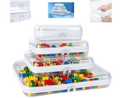 4 stuks Plastic dozen - Transparante Opbergzakken - Doorzichtige Opbergdozen - Draagbare opbergdoos - Gemaakt van transparant PET-materiaal - Geschikt voor het opbergen van cosmetica en toiletartikelen