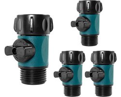 4 stuks plastic tuinslang afsluitklep, 3/4 inch (ongeveer 1,9 cm) standaard waterafsluiter, kogelklep, standaard schroefdraad verbindingsstuk, multifunctionele snelle koppeling-Stijl 1