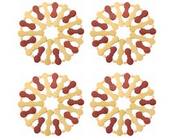 4 stuks prachtige houten onderzetters voor drankjes, ronde onderzetters, lunch placemats, bekeronderzetters voor allerlei mokken en kopjes, 17 cm/6,6 inch, praktisch