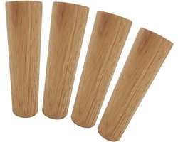 4 Stuks Rechte Houten Meubelpoten Massief Eiken voor Bank, Kast, Bed en Tafel (40 cm)