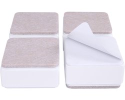 4 Stuks - Rechthoekige meubelpoten - Kastpoten - Metalen meubelpoten - Meubelpoten van koolstofstaal- Meubeltafelpoten - Steunpoot -Wit