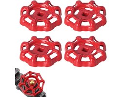 4 stuks rode kraanhandwiel, kraanhendel, stopkraan vervangingshandwiel, vervangingswielhendel, kraanhendel 7X7mm (rood)