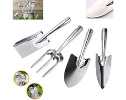 4 stuks Roestvrijstalen tuingereedschapset - Tuinschep - Tuinscheppen - Garden Spade Small Gardening Hand Tools - handschep een smalle schep - een brede schep en een stevige wiedvork - for Weeding - Transplanting