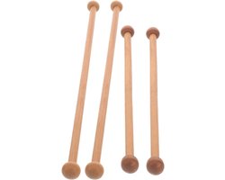 4 stuks ronde houten wandtapijtstangen voor macramé en wanddecoratie, duurzame en stijlvolle gordijnroedes, eenvoudig te monteren en veelzijdig in gebruik