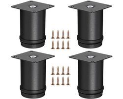 4 Stuks RVS Meubelpootstellen - 8 cm (3 Inch) Verstelbare & Verzinkbare Meubelverhogers | Extra Sterke Onderstellen voor Bank, Stoel, Kast en Bureau | Eenvoudige Montage zonder Boren | Geschikt voor Binnen en Buiten