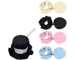 4 stuks scrunchie met drinkhoes, glazen bescherming tegen drugs, festivalbeker, elastische deksel, herbruikbare anti-spike-band, glazen kap met gat voor avonden en festivals
