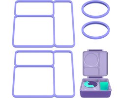 4 Stuks Siliconen Vervangingsafdichting, Perfect Passende Dekselafdichting voor OmieBox, Lekvrije Voedselveilige Onderdelen en Accessoires voor Bento Box (Paars)