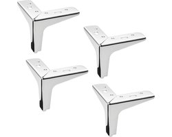 4 stuks SOTECH meubelpoot Victor, chroom gepolijst, 135 x 135 x 40 mm, hoogte: 100 mm