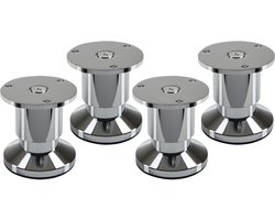 4 stuks SOTECH Meubelpoten ALPHA verstelbare bankpoten gepolijst chroom, draagvermogen tot 250 kg Hoogte: 50 mm