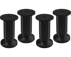 4 stuks SOTECH Meubelpoten ALPHA verstelbare kastpoten zwart geanodiseerd, belastbaar tot 250 kg Hoogte: 100 mm