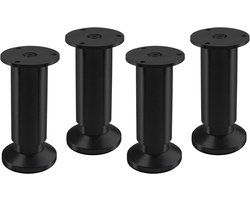 4 stuks SOTECH Meubelpoten ALPHA verstelbare kastpoten zwart geanodiseerd, belastbaar tot 250 kg Hoogte: 120 mm