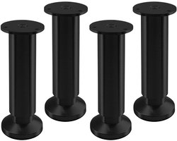 4 stuks SOTECH Meubelpoten ALPHA verstelbare steunpoten zwart geanodiseerd, belastbaar tot 250 kg Hoogte: 150 mm