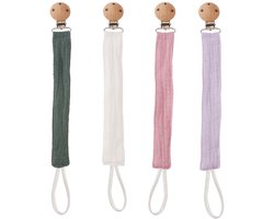 4 Stuks Speenkoord - Spenenketting - Speenlint - Fopspeenkoord - Accessoires Baby - Baby - Speenkoord Katoen - Kinderwagen - Kleding - Veilig - Fopspeenhouder - Pakket Fopspeenkettingen Van Stof