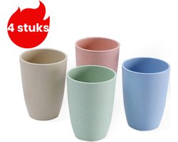 4-stuks - Stevige drinkbeker - Hoogwaardige milieuvriendelijke mondwaterbeker - Tumblerset - Geschikt voor de badkamer - Vaatwasserbestendig