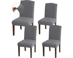 4 Stuks - stoelhoezen eetkamerstoelen - stoelhoezen - stoelhoezen buiten - stoelhoezen grijs - eetkamer stoelhoezen - eetkamer stoelhoezen 4 - eetkamer stoel hoes - zetelhoes - stoel beschermers - Lichtgrijs