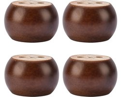 4 stuks - Stoelpoot Doppen - Ronde meubelpoot beschermers - Houten meubelpoten - Tafelonderdeel - Meubelpoot - Roodbruin
