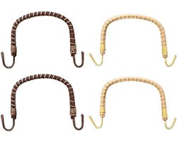 4 stuks theepot handvat - natuurlijke rotan - vintage - decor - handtassen - waterkoker - aardewerk - ketel - handgrepen - geschikt voor theepot - beige