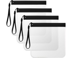 4 Stuks Transparante Vloeistoffen Zak 1L – 20x20cm Herbruikbare Zip Bag, Luchtdicht en Lekvrij, Handbagage Toegestaan, Ideaal voor Reizen en Vliegtuig