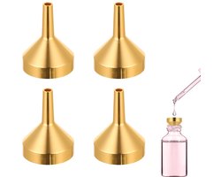 4 Stuks -trechter-trechter rvs-trechter klein-Mini-trechter- Metalen trechter-voor vloeistofoverdracht - Keukengereedschap-voor etherische oliën, parfumsprayflesjes en vloeistoffen-Goud