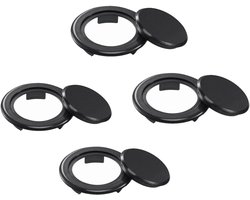 4 stuks - tuintafel parasolgat ring en dopset - kunststof parasolgat plugafdekking - vervangende onderdelen voor parasolvoeten - voor parasolgatinzetstuk - voor buitentuinparasol - zwart - 65*10 mm