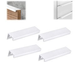 4 stuks - Verborgen meubelgrepen - Keukengrepen - Ladegrepen - Onzichtbare kastdeurgrepen - Verborgen kastgrepen - Stevig en duurzaam - Wit - 12*3,2*1,8 cm - Geschikt voor kledingkasten, slaapkamers