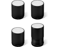 4 stuks verstelbare metalen meubelpoten zelfklevend voor bed, bank, kast, keuken en tafel - zwart L