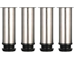 4 stuks verstelbare meubelpoten - Verstelbare roestvrijstalen meubel- en bankpoten, hoogte 150 mm - Verdikte kastpoten, tafelpoten, meubelpoten - Badkamerkast- en eettafelpootsteunen