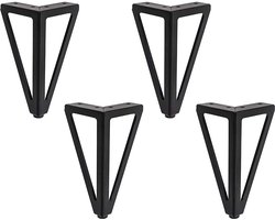 4 stuks vervangende meubelpoten van metaal, 15 cm, zwart, doe-het-zelf meubelpoten, kastpoten, bed voor stoelen, kast en bank, andere meubelpoten, 15 cm, zwart