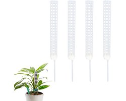 4 stuks - White sphagnum moss pillar - Moss support - Plant climbing pillar - Suitable for indoor gardens, can be used for Monstera deliciosa and other climbing plants - 39*3.5cm
