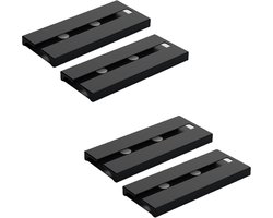 4 Stuks - Wijnglazenhouder - Zwart - Kunststof - 25,3 x 11 x 2 cm - Glazenrek Wijn - Ophangrek Wijnglazen - Wijnglazen organizer - Wijnglas houder - Voor thuisgebruik, kast, opbergrek voor wijnglazen - Wijnglazen Rek - Hangend wijnglazenhouder