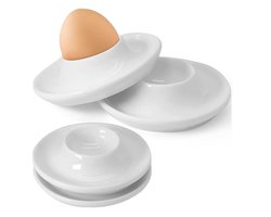 4 Stuks Witte Eierhouders - Breekbestendige Eierbekers van Levensmiddelenkwaliteit - Ideaal voor Keuken, Kinderen en Kampeer Servies