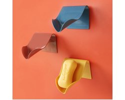 4 stuks - Zeepdispensers - Zeeppompje met Afvoergaten - Plak Zeeprekje voor Badkamer, Snel Montage Zonder Boren, Zeepdispenser voor Douche of Wasbak