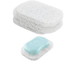 4 stuks Zeephouder Poreus - Zelfdrainend Anti-slip BPA-vrij PVC - Wit