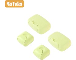 4 stuks - zeephouder - zeepbakje - Waterdichte Reis - Opbergdoos - reis zeepdoos - Lekvrij Ontwerp - voorVaste Zeep - Klein*2 + Groot*2 - Lichtgroen