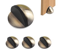 4 stuks zelfklevende deurstoppers - halvemaanvormige deurstoppers - gepolijste ovale deurstoppers met lijmmuurbeschermers - roestvrijstalen deurstoppers voor op de vloer voor thuis en op kantoor (brons) - Antibotsingsdeurstop - Deurbuffer