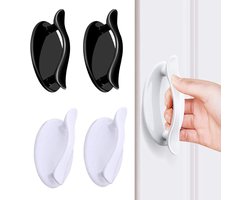 4 stuks - Zelfklevende Handgrepen - Handgreep - Handvat - 4.8*9.5 cm - wit+zwart - voor kast - lade - keuken - badkamer kast - thuis - kantoor - meubilair - hardware - Meubelgreep