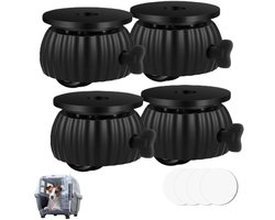 4 stuks - Zelfklevende mini-zwenkwielen - kleine universele wielen - voor meubels, emmers, kleine apparaten en opbergbakken - zwart - 4×3cm