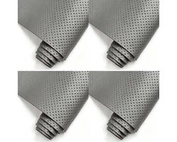 4 Stuks Zelfklevende Reparatiepatch voor Leer - Ademende, Geperforeerde Zelfklevende Reparatiepatch - voor Meubels, Banken, Autostoelen, Bureaustoelen en Sofa's (Grijs 20*30cm)