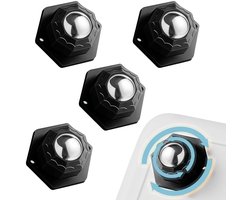 4 Stuks Zwarte Apparaat Wielen voor Keukenapparatuur, Stalen Ball Roller Ball Wheel Universeel, Mini Zelfklevende Pvc Wielen Universeel Wiel Mini Kleine Keuken, 360° Draaibare Meubelwielen