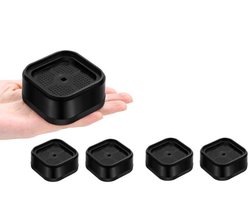 4 Stuks Zwarte Stapelbare Meubel Verhogers - Antislip Verhogers voor Wasmachine, Bed, Bank, 1/2/3 Inch Verstelbaar